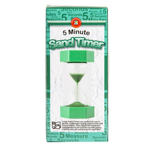 Visual Timer - Large Green Sand Timer - 5 Minutes