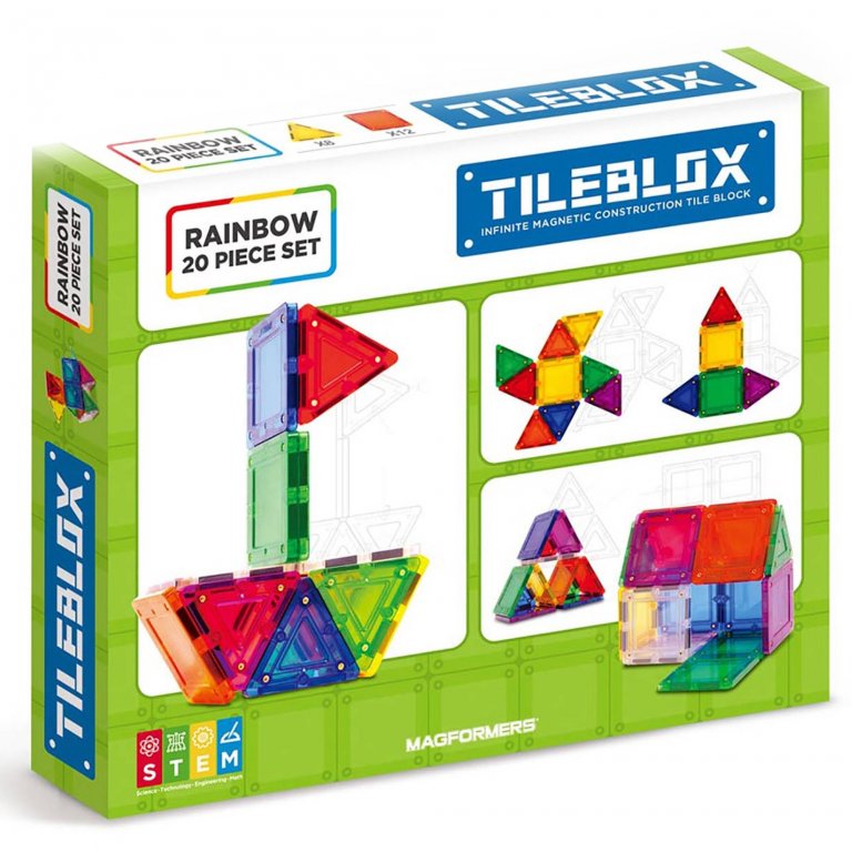 TILEBLOX Rainbow 20pc Set tiles by Magformers 1030002